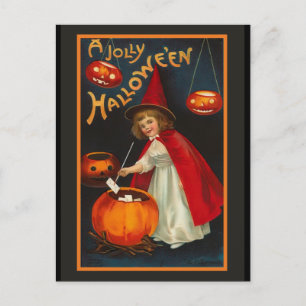 Carte postale Invitation vintage Jolly Halloween