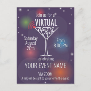 Carte Postale Invitation virtuelle pour célébrer en ligne