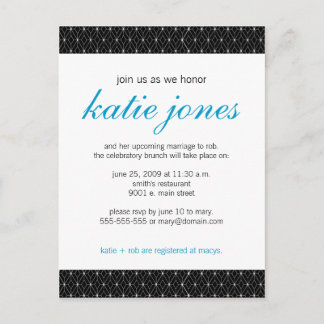 Carte Postale Invitation Wedding shower chic