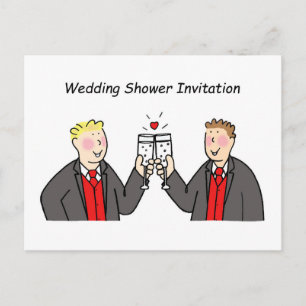 Carte Postale Invitation wedding shower pour deux pièces.