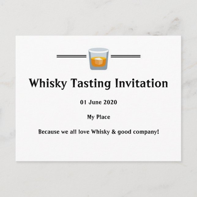 Carte Postale Invitation Whisky Tasting (Devant)