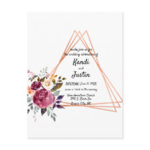 Carte postale Inviter mariage géométrique