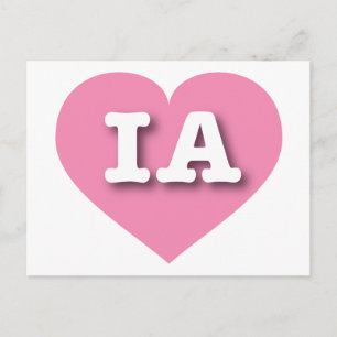 Carte Postale Iowa Coeur rose - J'aime IA