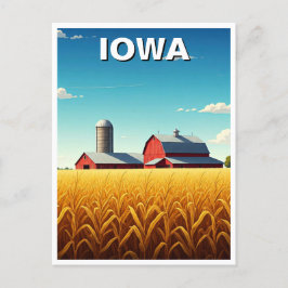 Carte Postale Iowa Cornfield Red Grange