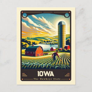 Carte Postale Iowa   Esprit patriotique Vintage