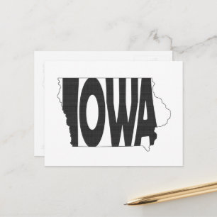 Carte Postale Iowa Formé Hawkeye Nom d'État Iowan Word Art