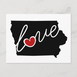 Carte Postale Iowa Love ! Cadeaux pour les passionnés de IA