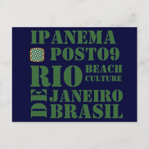 Carte Postale ipanema posto 9, culture de plage