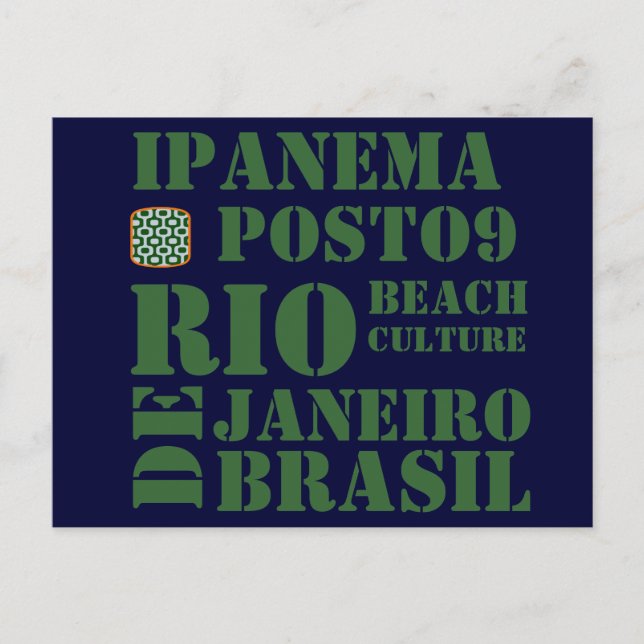 Carte Postale ipanema posto 9, culture de plage (Devant)