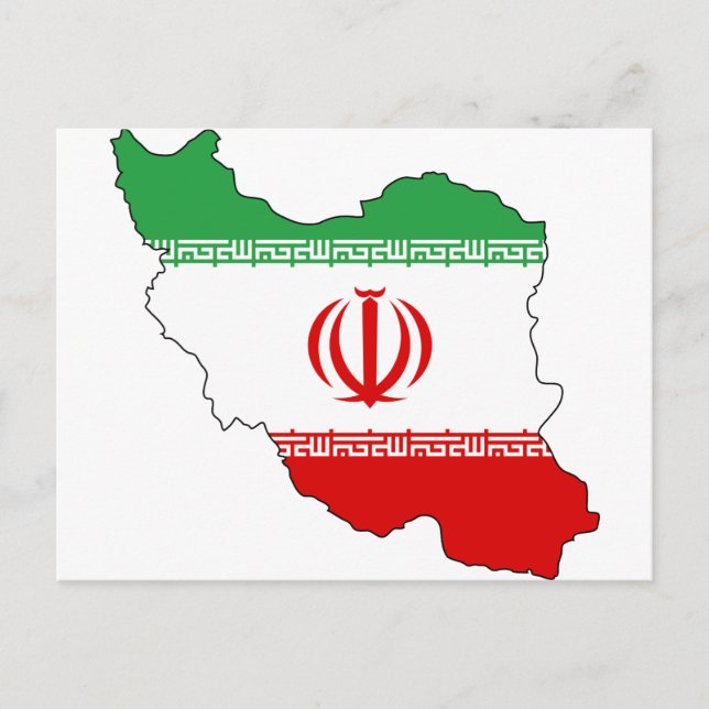Carte Postale Iran IR, Drapeau, Armoiries de la plate-forme mari (Devant)