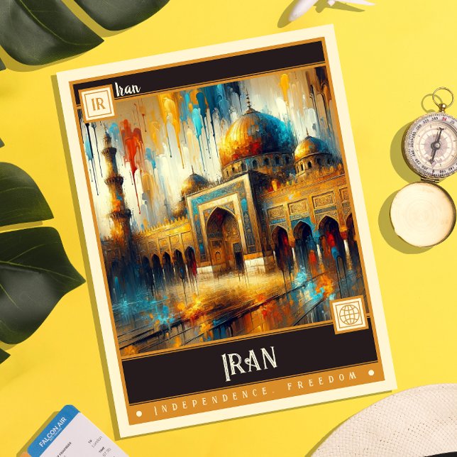 Carte Postale Iran | Peinture Vintage (Créateur téléchargé)