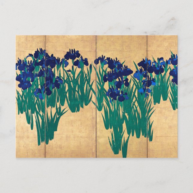 Carte Postale Irises Japonais, Ogata Kōrin (Devant)