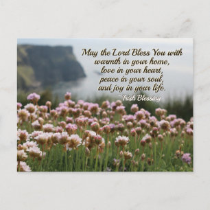 Carte Postale Irish Blessing, Love in Your Heart, Cliffs Irlande