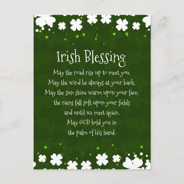 Carte Postale Irish Blessing May the Road Rise Up to Meet You (Devant)