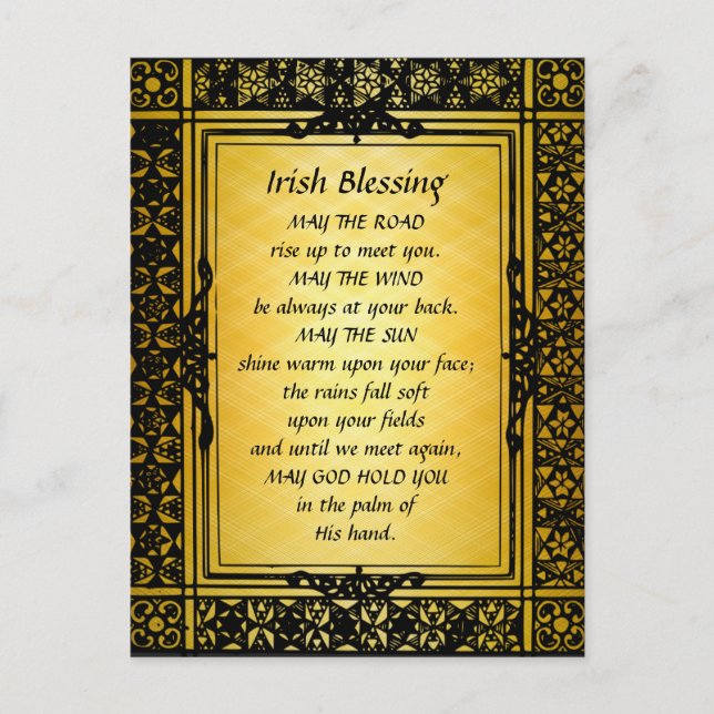 Carte Postale Irish Blessing, que la route monte pour vous renco (Devant)