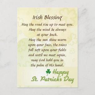 Carte Postale Irish Blessing St. Patrick's Day Custom