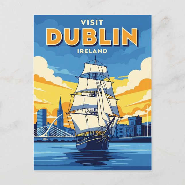 Carte Postale Irish Dublin Tall Ship (Devant)
