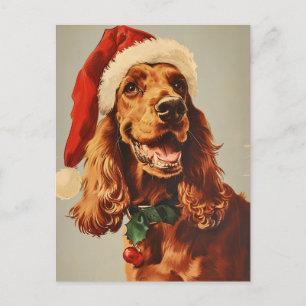 Carte Postale Irish Setter Christmas