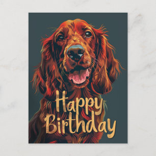Carte Postale Irish Setter Joyeux Anniversaire