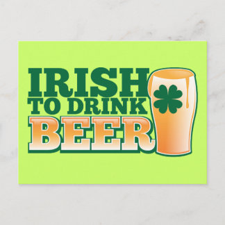Carte Postale Irlandais à boire de la bière !