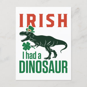 Carte Postale Irlandais J'ai eu un Jour de la Saint Patrick dino