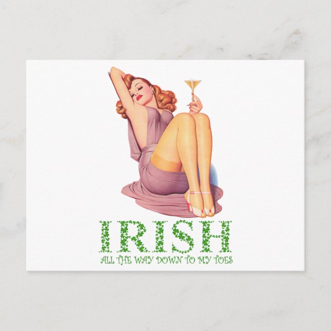 Carte Postale Irlandais, jusqu'au bout de mes orteils (Devant)