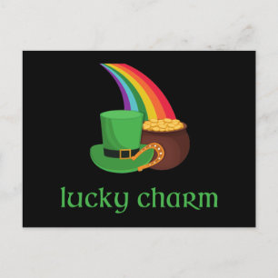 Carte Postale Irlandais Lucky Charm Rainbow