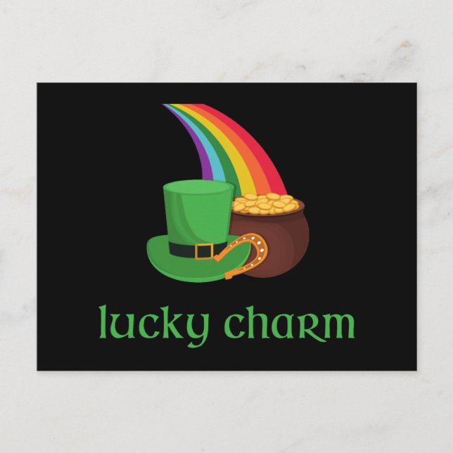 Carte Postale Irlandais Lucky Charm Rainbow (Devant)
