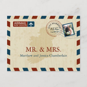 Carte Postale Irlande Airmail   Remerciements pour mariage