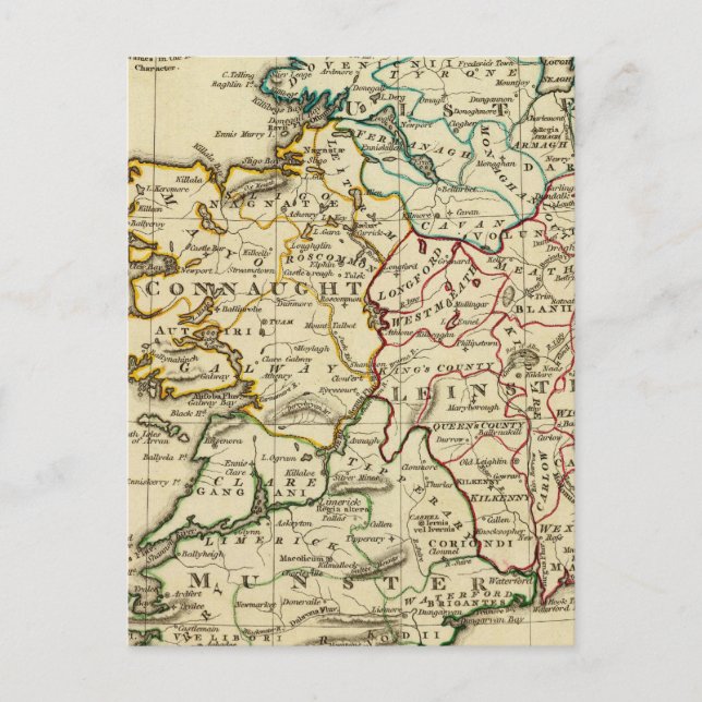 Carte Postale Irlande avec limites définies (Devant)