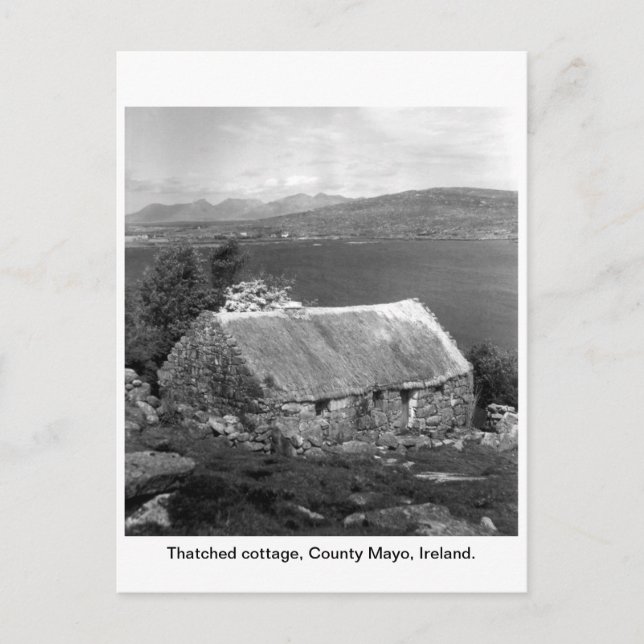 Carte Postale Irlande Chalet de chaume, Comté de Mayo (Devant)