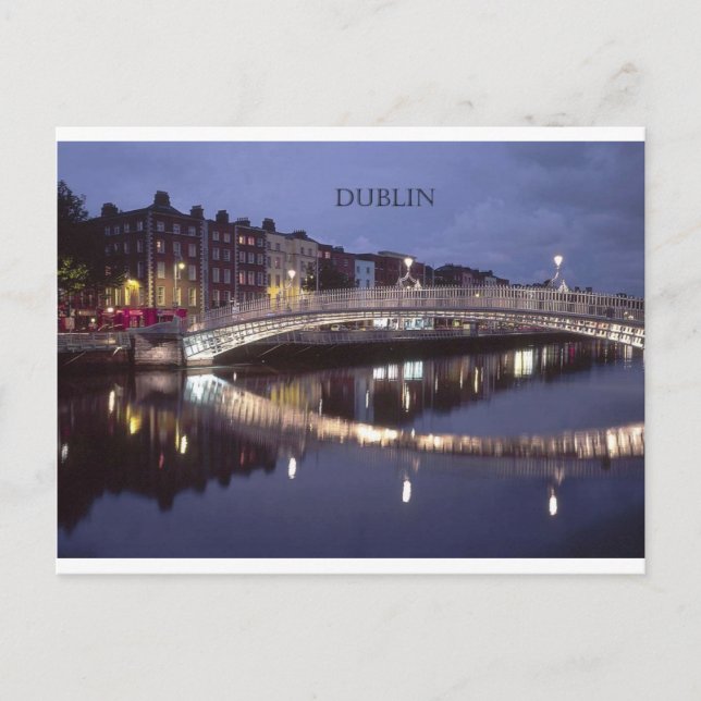 Carte Postale Irlande Dublin Bridge nuit (St.K) (Devant)