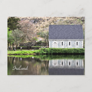 Carte Postale Irlande, Église, Mur de pierre, Lac, Photographie