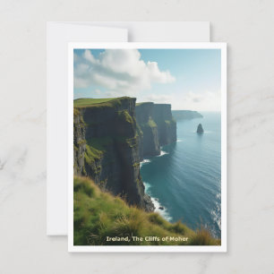 Carte Postale Irlande, Les falaises de Moher, Style Voyage