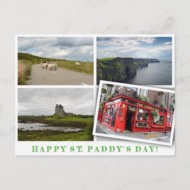 Carte Postale Irlande paysage collage pour St. Paddy's Day (Devant)