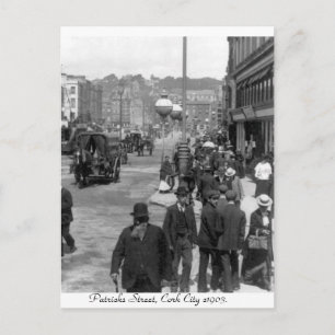 Carte Postale Irlande vintage, rue Patrick, Cork 1903
