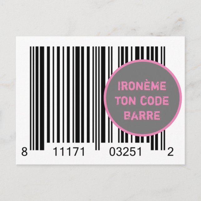 Carte Postale Ironème "Ironème ton code-barre" Postkarte (Vorderseite)