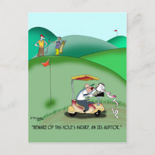 Carte Postale IRS Auditor dans un piège de sable de golf