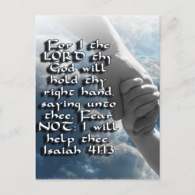 CARTE POSTALE ISAIAH 41:13 CRAINTE NON - JE TIENDRAI VOTRE MAIN (Devant)