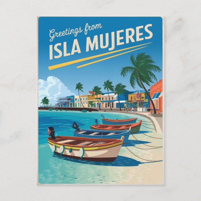 Carte Postale Isla Mujeres Mexique vintage (Devant)