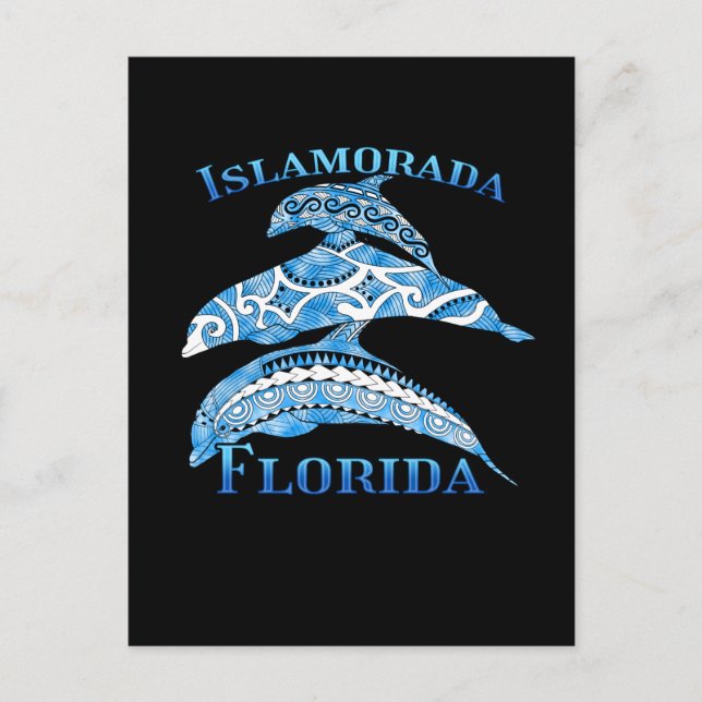 Carte Postale Islamorada Florida Keys Vacances Dauphins Tribaux (Devant)