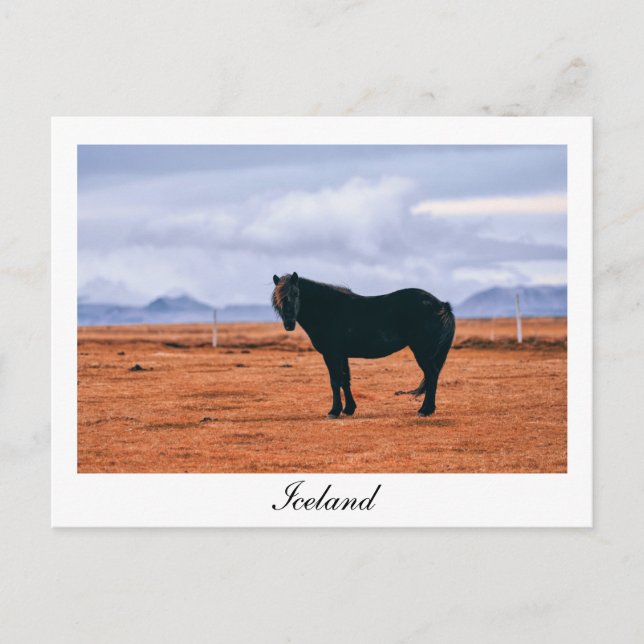 Carte postale islandaise noire (Devant)