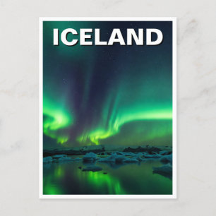 Carte Postale Islande Aurora Northern Lights Travel