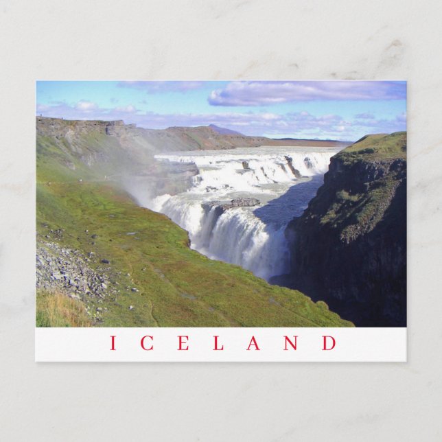 Carte postale Islande Gullfoss Waterfall vue (Devant)