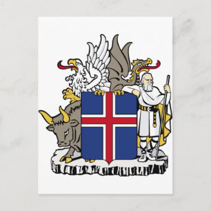Carte Postale Islande IS Ísland Armoiries
