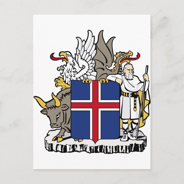 Carte Postale Islande IS Ísland Armoiries (Devant)