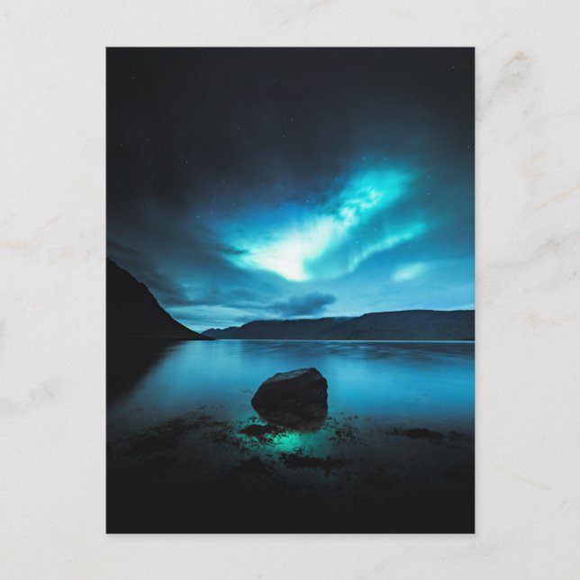 Carte Postale Islande - Northern Lights à Westfjords, (Devant)