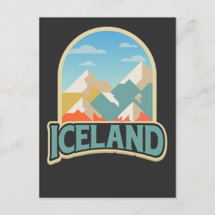 Carte Postale Islande Retro Vintage cadeau Randonnée Lover monta