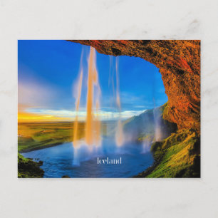 Carte Postale Islande Skogafoss, belle photo de paysage