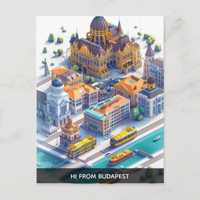 Carte postale Isométrique Budapest Travel (Devant)